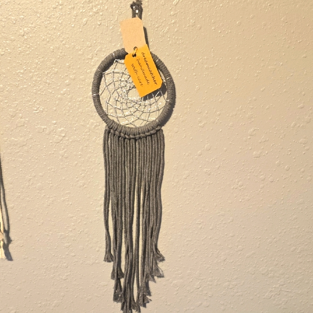 Gray Dreamcatcher with Fringe Small